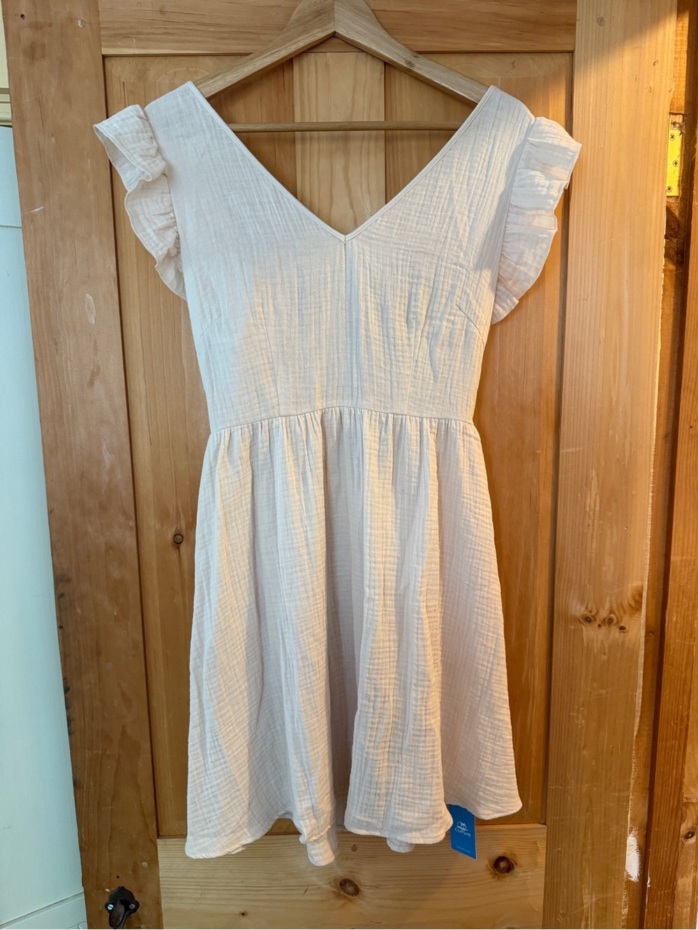 Cupshe Cream Ruffle Tie-Back Backless Sundress - Picture 3 of 5